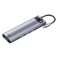 Adapteris USB C → HDMI + 3xUSB 3.2 + USB C 100W + VGA + RJ 45 + 3.5mm + SD (11-in-1) pilkas (grey) Baseus CAHUB-CT0G